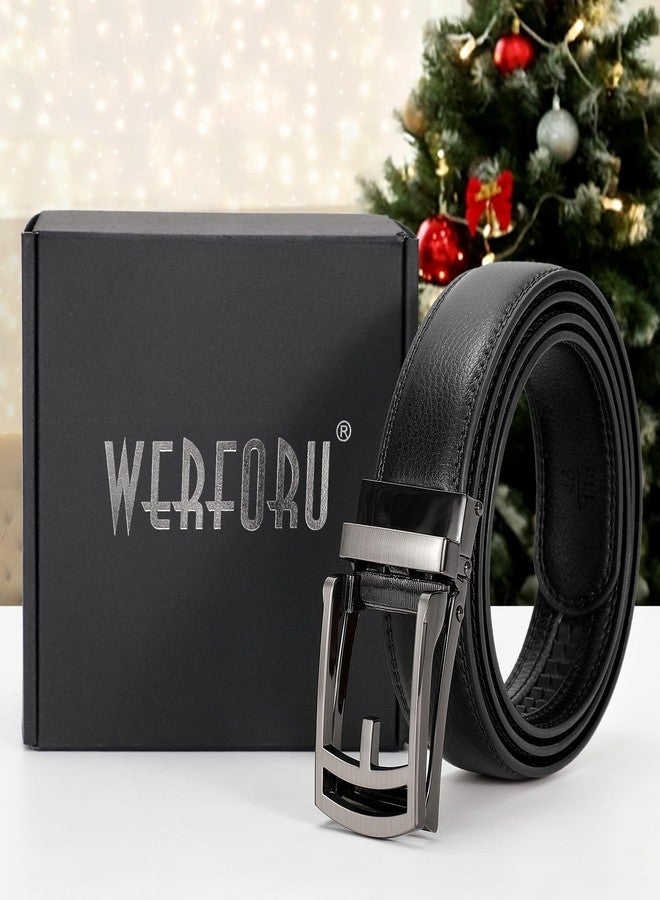WERFORU Leather Ratchet Dress Belt for Men with Automatic Buckle - Image 5