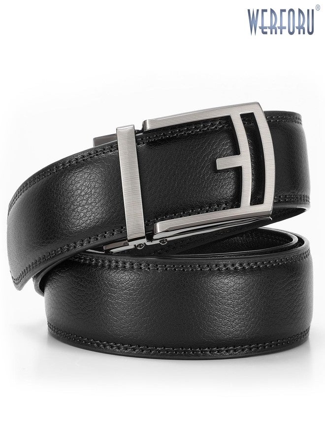 WERFORU Leather Ratchet Dress Belt for Men with Automatic Buckle - Image 4