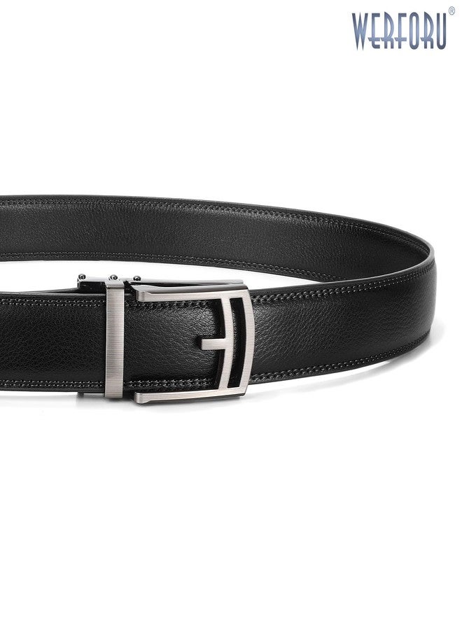 WERFORU Leather Ratchet Dress Belt for Men with Automatic Buckle - Image 3
