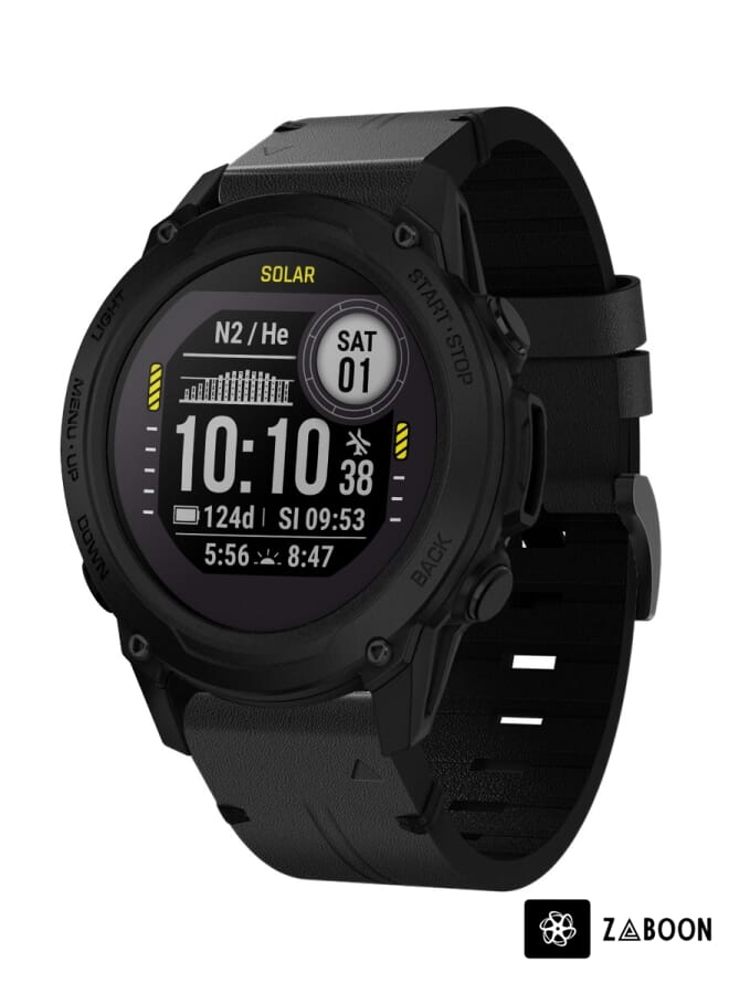 Zaboon Garmin Descent G1 22mm Leather Steel Buckle Watch Band - Image 1