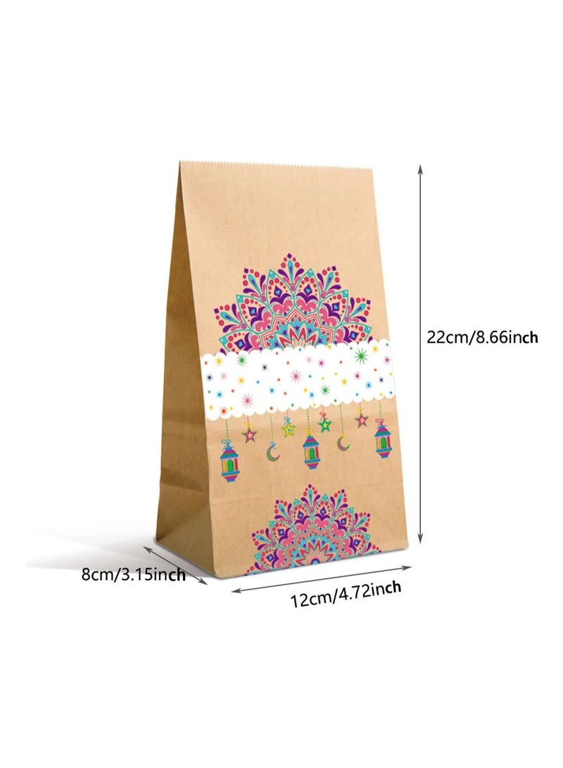 ١٢ كيس هدايا عيد مبارك - تصاميم متنوعة مع ملصقات لاصقة لهدايا الحفلات والاحتفالات - Image 3
