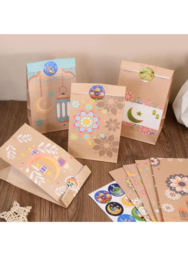 ١٢ كيس هدايا عيد مبارك - تصاميم متنوعة مع ملصقات لاصقة لهدايا الحفلات والاحتفالات - Image 5