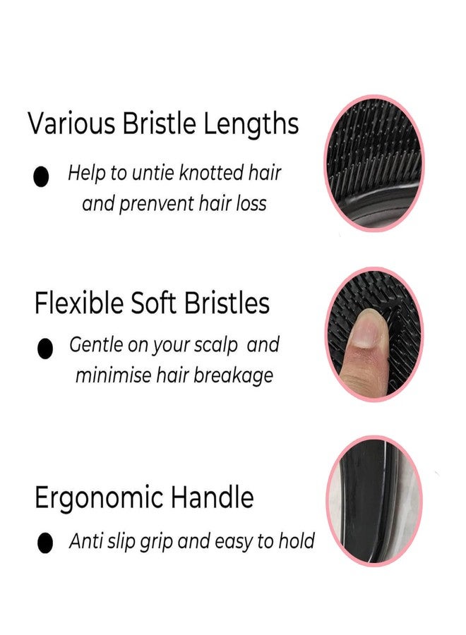 Combelle Detangling Hair Brush - Pain-Free Flexible Bristles, Wet & Dry Use, Anti-Static, Soft Scalp Care for All Hair Types - Multicolour Ergonomic Handle - Image 3