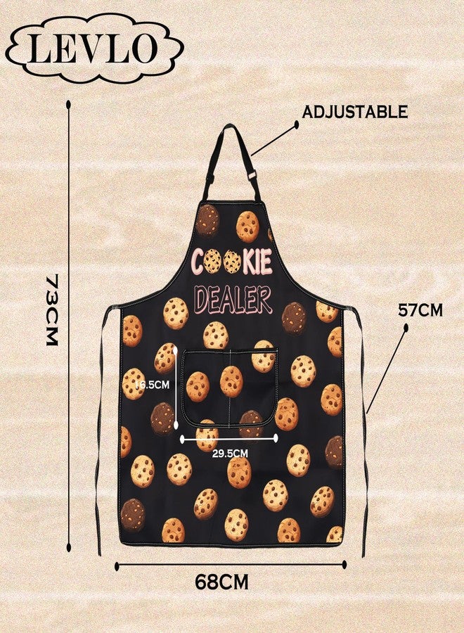 LEVLO Cookie Baking Lovers Gift Cookie Dealer Aprons Bakery Apron Pastry Chef Gift (Cookie Dealer-MH) - Image 2