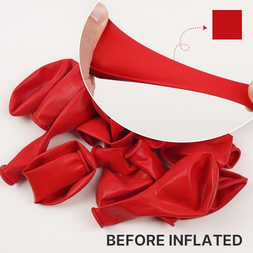 PartyWoo Red Balloons 120 pcs Different Sizes of 18 12 10 5 Inch Red Balloon Arch Kit Garland for Birthday Graduation Bachelorette Citizenship Anniversary Cherry Casino Theme Party Decorations RedY57 - Image 5