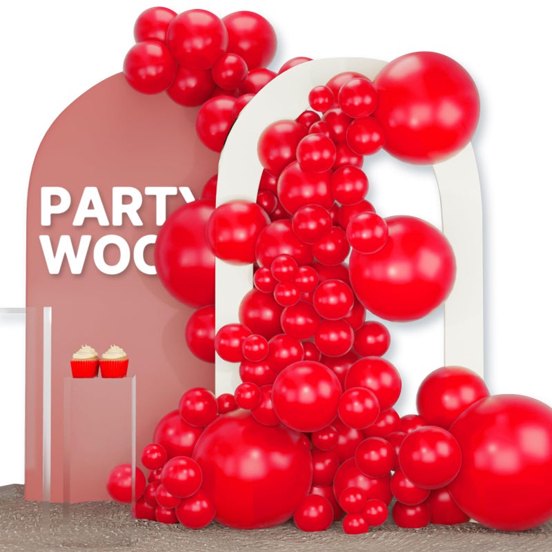 PartyWoo Red Balloons 120 pcs Different Sizes of 18 12 10 5 Inch Red Balloon Arch Kit Garland for Birthday Graduation Bachelorette Citizenship Anniversary Cherry Casino Theme Party Decorations RedY57 - Image 3