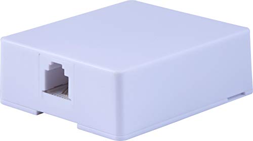 Power Gear Surface Mount Jack, Attach to Walls, Receptacles, Baseboards, Compatible with Standard Phone Plugs, RJ14, RJ11, Answering Machines, Modems, Fax Machines, White, 76136 - Image 2