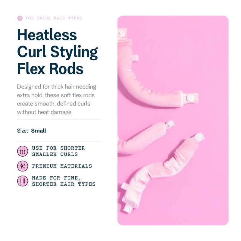 Gimme Beauty Chill Curl Heatless Flex Rods - Gentle & Bendable Hair Rods for Overnight Curls - Bouncy Waves with a Frizz-Free Finish - Snap Closure for Secure Hold - Fine Hair, 6 Count - Image 2