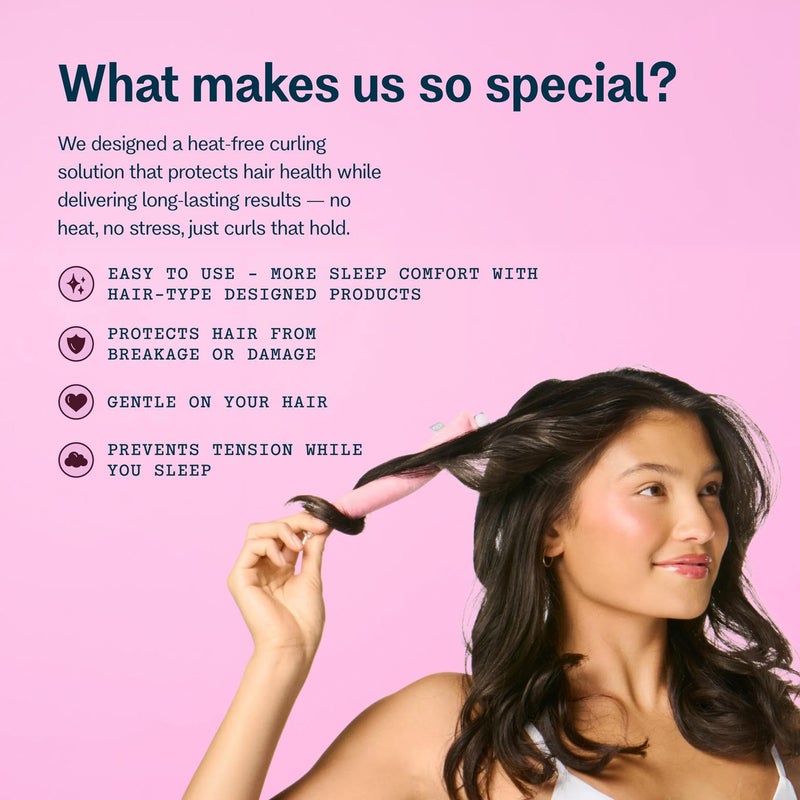 Gimme Beauty Chill Curl Heatless Flex Rods - Gentle & Bendable Hair Rods for Overnight Curls - Bouncy Waves with a Frizz-Free Finish - Snap Closure for Secure Hold - Fine Hair, 6 Count - Image 3