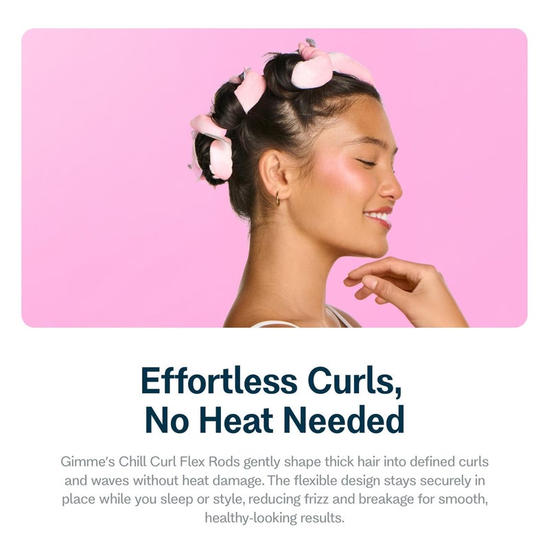 Gimme Beauty Chill Curl Heatless Flex Rods - Gentle & Bendable Hair Rods for Overnight Curls - Bouncy Waves with a Frizz-Free Finish - Snap Closure for Secure Hold - Fine Hair, 6 Count - Image 4