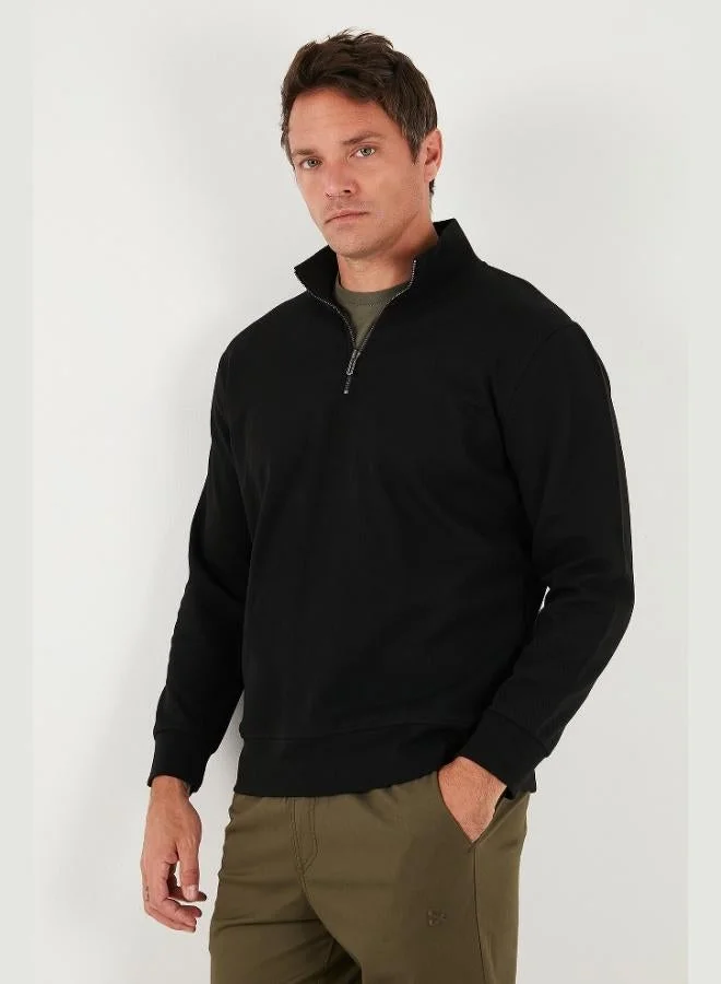 Buratti  Buratti Cotton Regular Fit Half-Zip Stand-Up Collar Sweatshirt Men's SWEAT 5905470 for Men | Best Price UAE