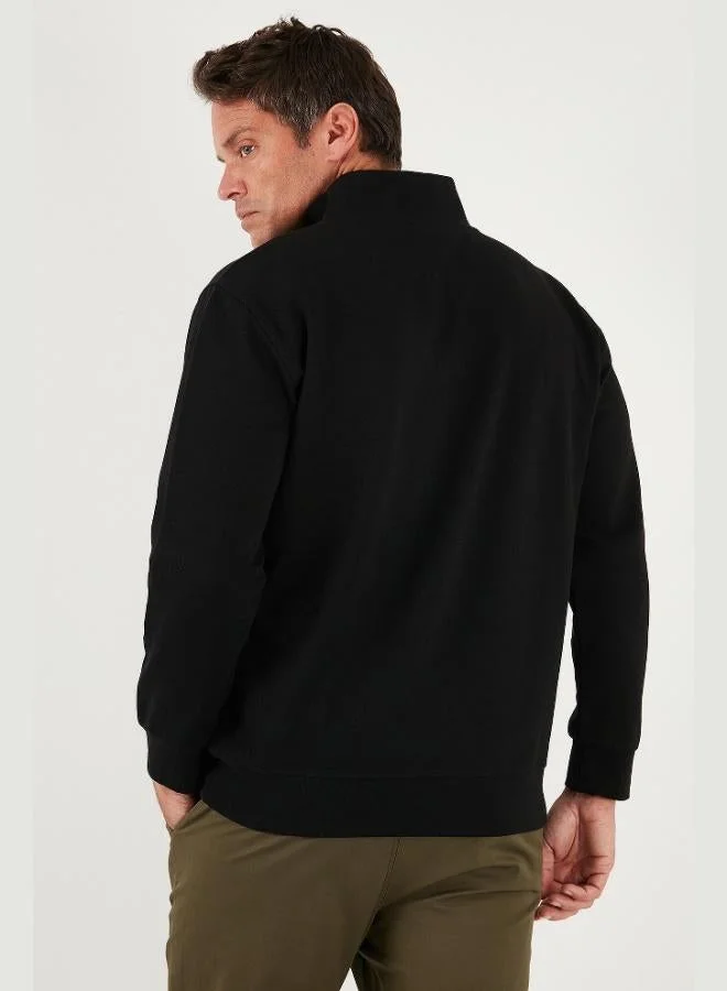 Buratti  Buratti Cotton Regular Fit Half-Zip Stand-Up Collar Sweatshirt Men's SWEAT 5905470 for Men | Best Price UAE