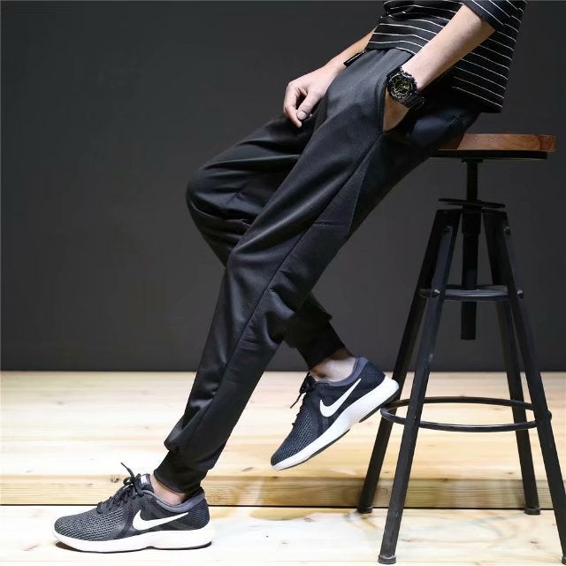 Spring Autumn Mens Jeans Straight-leg Loose-fit Summer Thin Style Korean Trendy Versatile Pants Casualtrousers For Men Black Casual Pants 