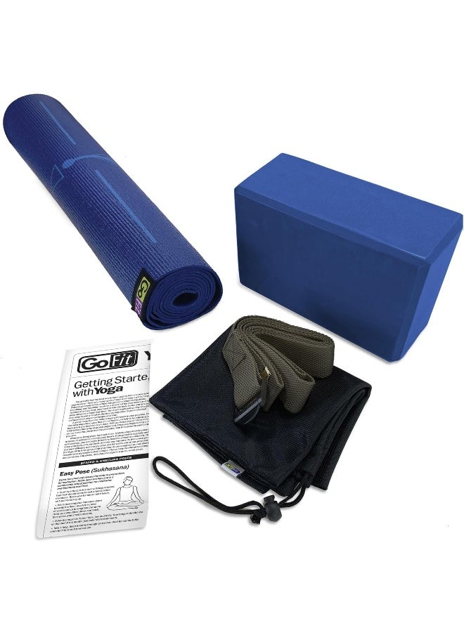 Go Fitness GoFit Complete Yoga Kit with Yoga Mat, Foam Block, Strap, Yoga Pose Wall Chart, and Carrying Bag  - Image 2