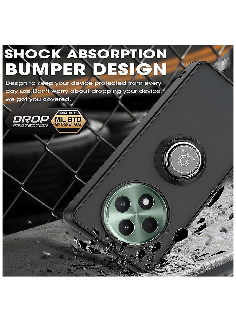 Case For Xiaomi Redmi 14C Rotational Metal Ring Grip Kickstand Cover Magnetic Car Mount Holder Case Shockproof TPU Bumper Protection Case for Redmi 14C - Image 3