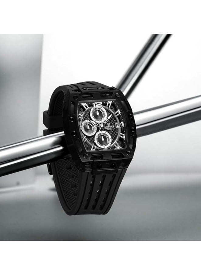 NAVIFORCE Men's Fashion Sports Rectangle Chronograph Waterproof Luminous Calendar Silicone Band Quartz Watch for Men NF7105 - Image 3