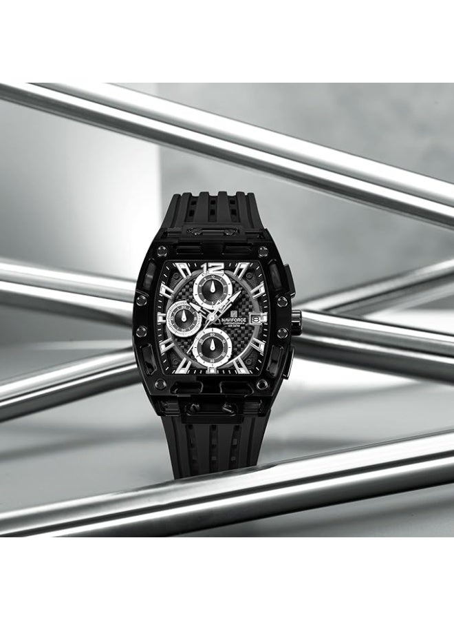 NAVIFORCE Men's Fashion Sports Rectangle Chronograph Waterproof Luminous Calendar Silicone Band Quartz Watch for Men NF7105 - Image 4