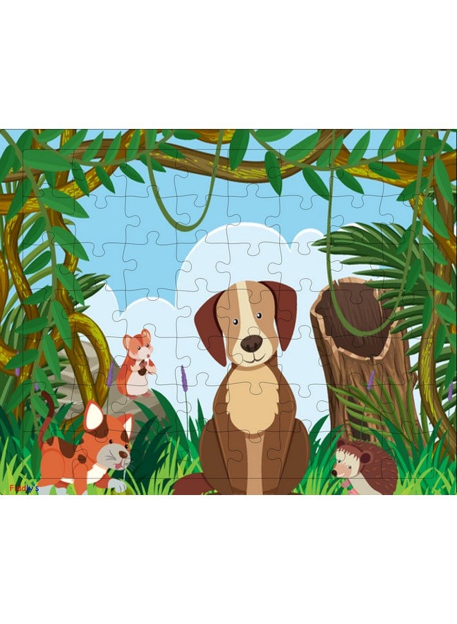 Fiddlys 54 Pcs Wood Jigsaw Puzzles For Kids & Children Age 6+ Animal World And Sea World (Cute Animals Pack Of 3) - Image 4