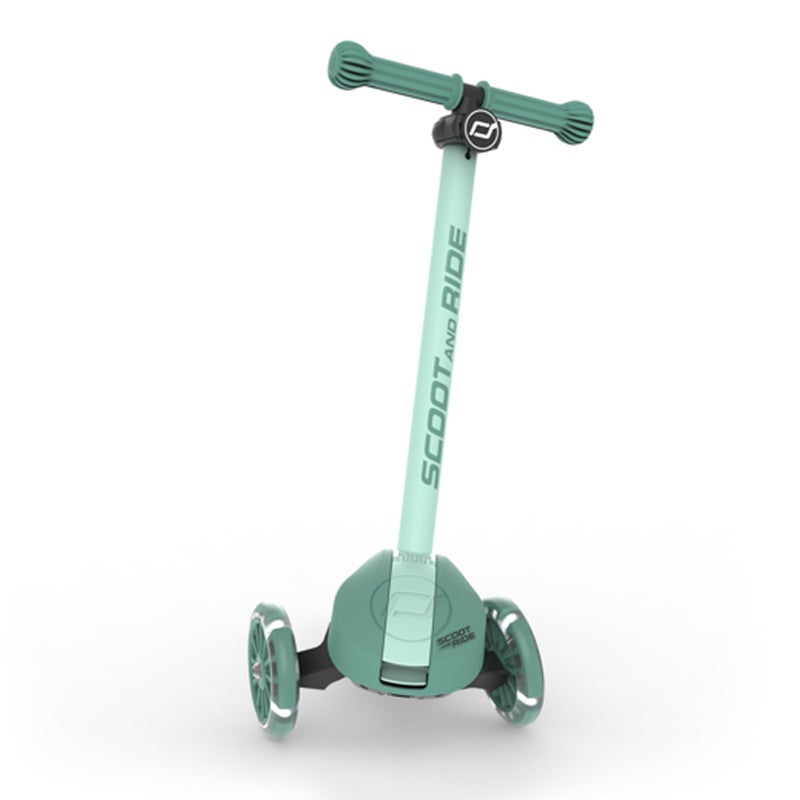 SCOOT AND RIDE Highwaykick 3S LED Forest – Adjustable 3-Wheel Kids Scooter with Light-Up Wheels, Foldable & Stable Design for Ages 3+ - Image 2