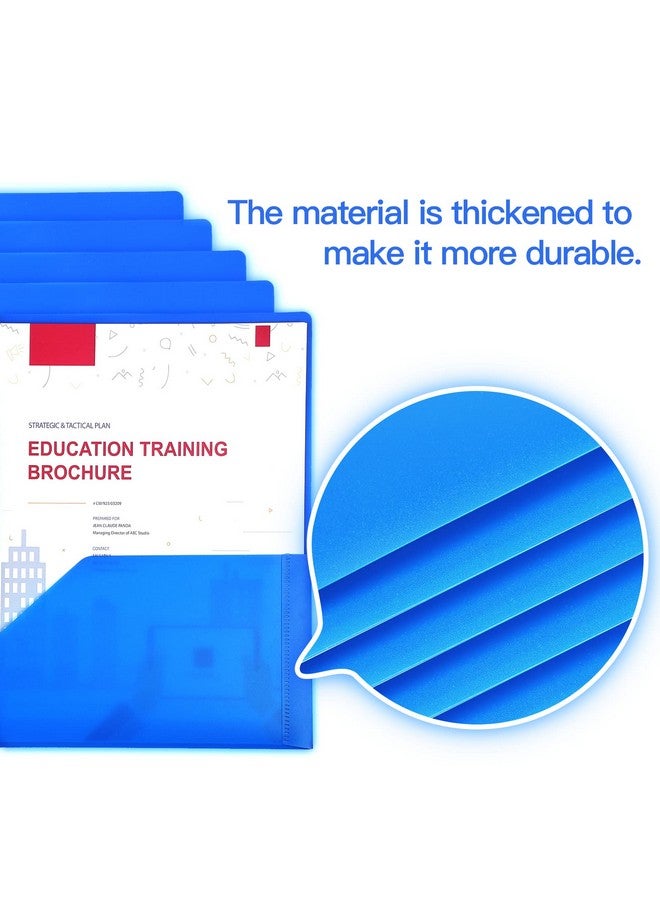 KTRIO Plastic Pocket Folders With Prongs, 5 Pack 2 Pocket Folders 3 Prong Folders, Heavy Duty Plastic Folders With Pockets And Brads, Colored Plastic Folders With Prongs For School Office, Letter Size - Image 5