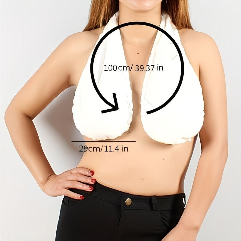 Extra-Large 39.37-Inch Towel Bra - Breast-Wrapping Bath Towel with Strap Design for Nursing, Beach & Picnic - Image 4