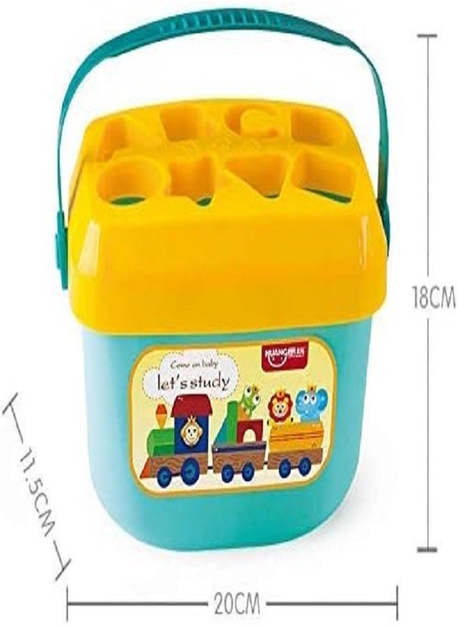 HUANGER - Baby's First Blocks ,16 Blocks, ABCD Blocks, & Shapes Blocks with Basket,Toys for 18 + Months Kids for Boys & Girls, Multicolor - Image 1