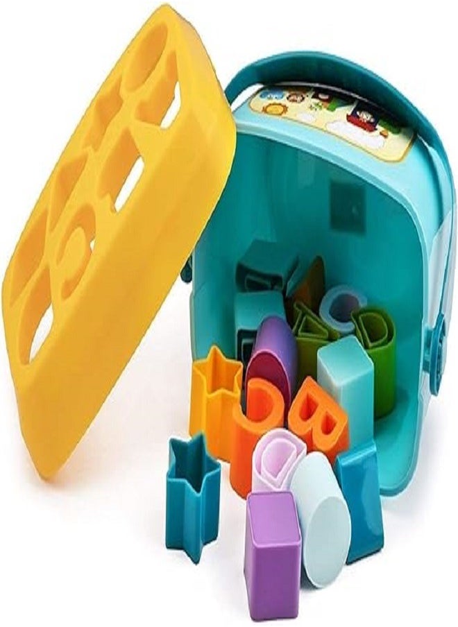 HUANGER Baby's First Blocks ,16 Blocks, ABCD Blocks, & Shapes Blocks with Basket,Toys for 18 + Months Kids for Boys & Girls, Multicolor  - Image 5