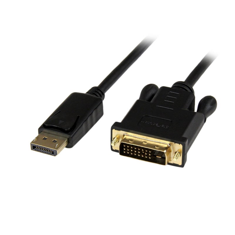 Startech.com StarTech.com 6ft (1.8m) DisplayPort to DVI Cable - 1080p Video - Active DisplayPort to DVI Adapter Cable - DisplayPort to DVI-D Cable Single Link - DP 1.2 to DVI Monitor Cable Converter (DP2DVIMM6BS), Black  - Image 1
