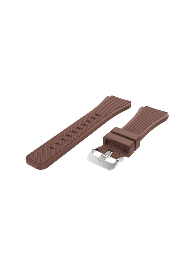 فون بلانيت Soft Silicone Watch Band Compatible With Samsung Galaxy Watch 3 46mm Gear S3 Frontier Amazfit Bip/Active Huawei watch gt 2/2E Bracelet  22mm Watch Band(Brown) - Image 2