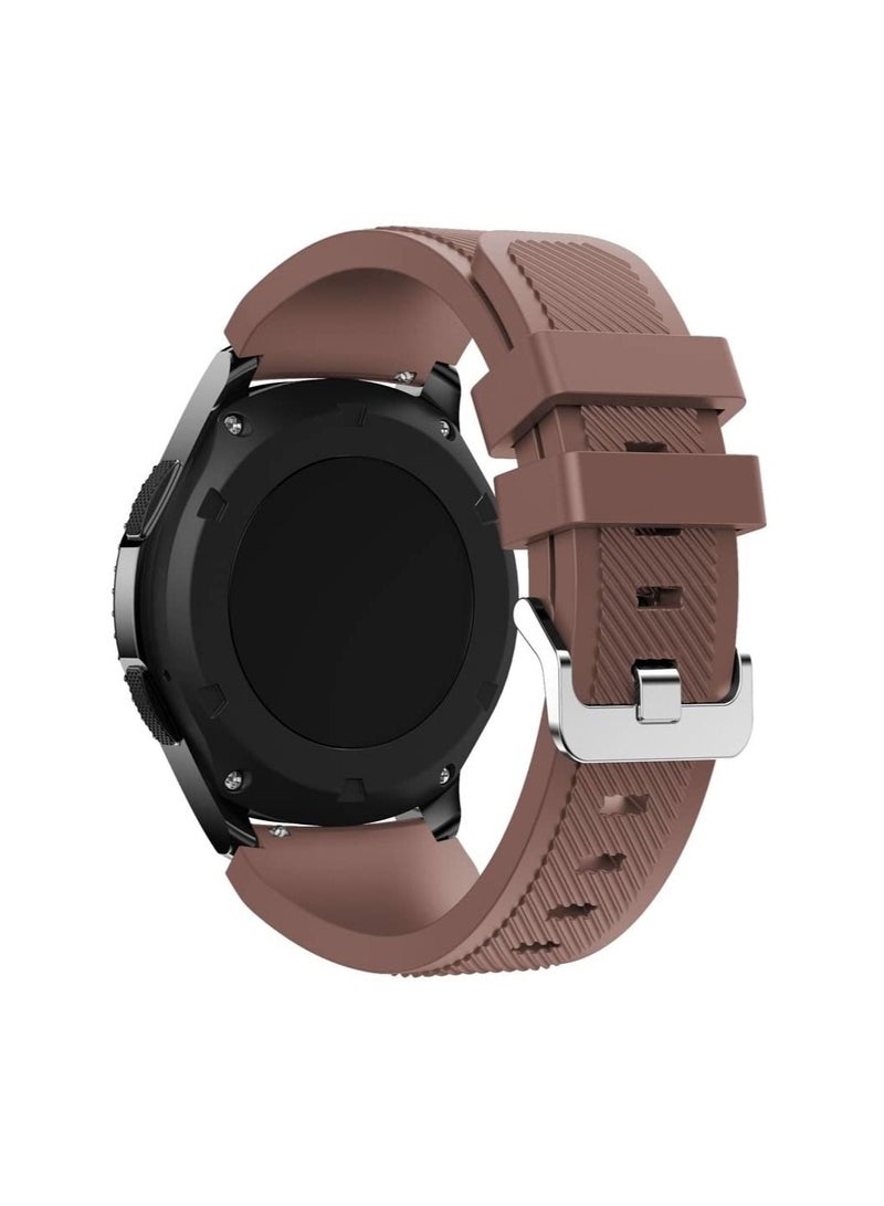 فون بلانيت Soft Silicone Watch Band Compatible With Samsung Galaxy Watch 3 46mm Gear S3 Frontier Amazfit Bip/Active Huawei watch gt 2/2E Bracelet  22mm Watch Band(Brown) - Image 3