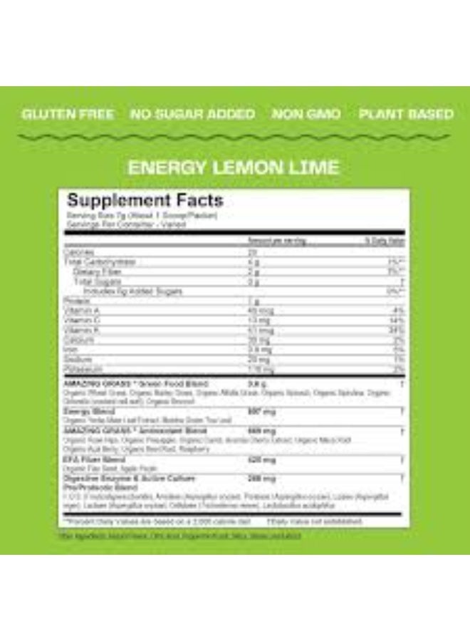 Amazing Grass, Greens Blend, Energy, Lemon Lime,  210 g - Image 2