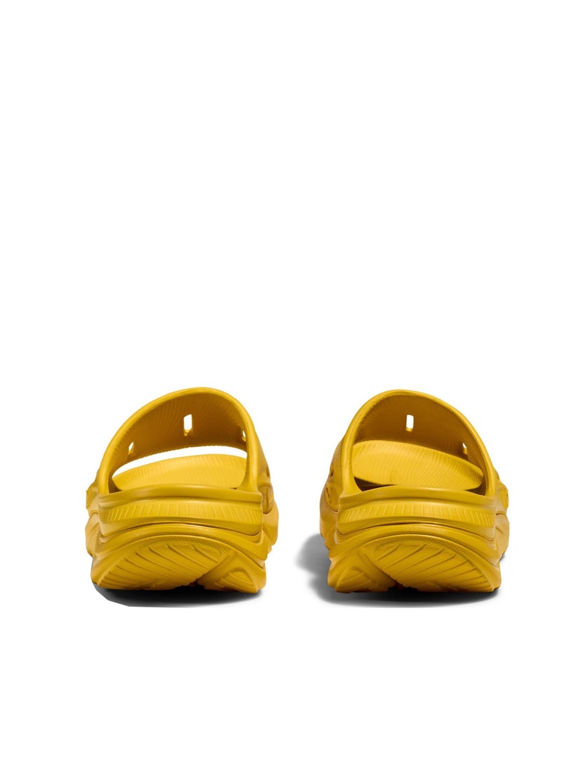 ORA Recovery Slide 3 Beach Slippers Yellow Rubber Soft Sole Comfort For Men and Women