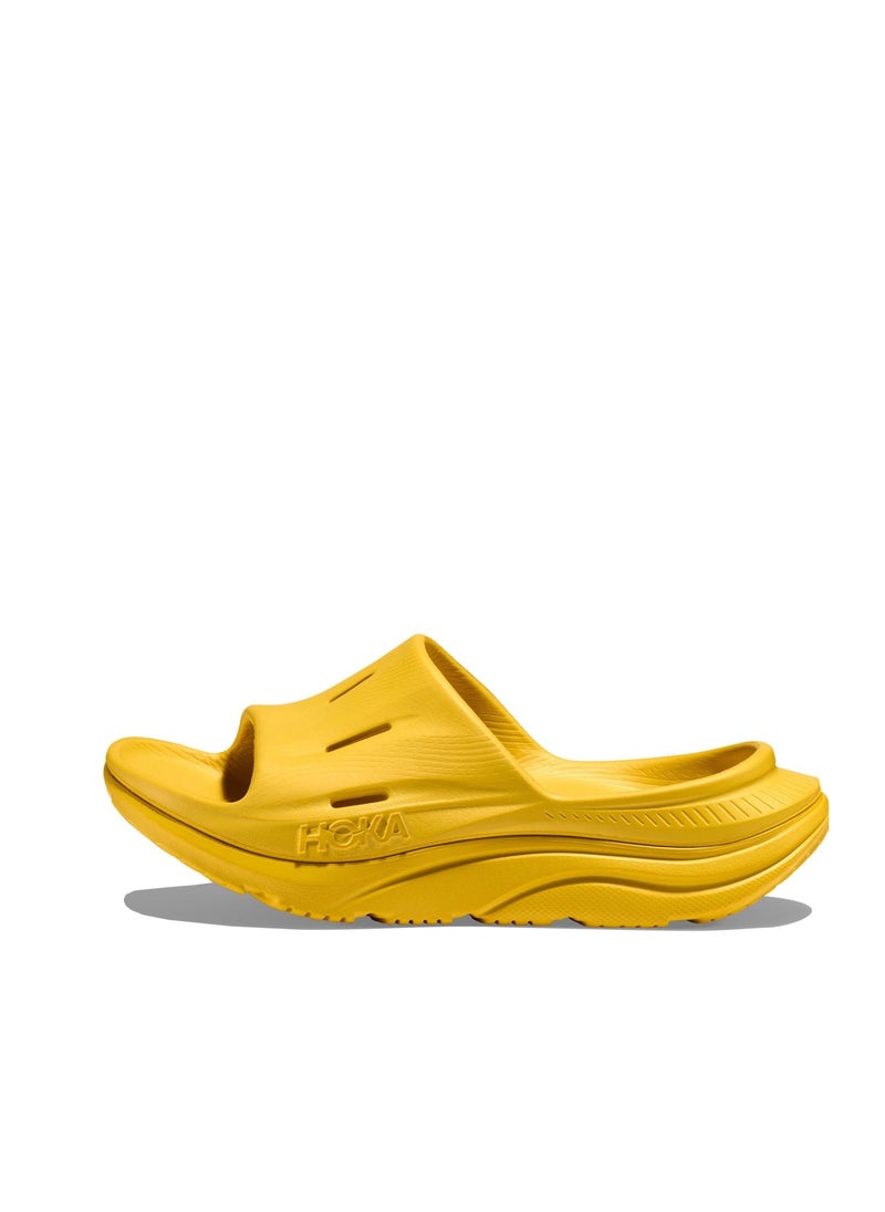 ORA Recovery Slide 3 Beach Slippers Yellow Rubber Soft Sole Comfort For Men and Women
