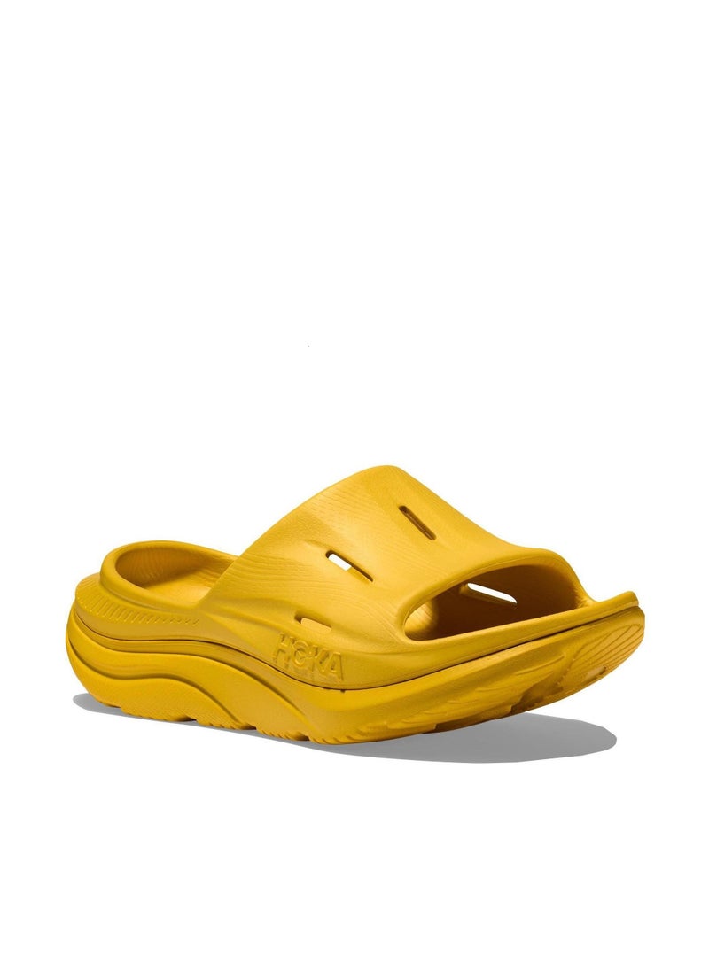 ORA Recovery Slide 3 Beach Slippers Yellow Rubber Soft Sole Comfort For Men and Women