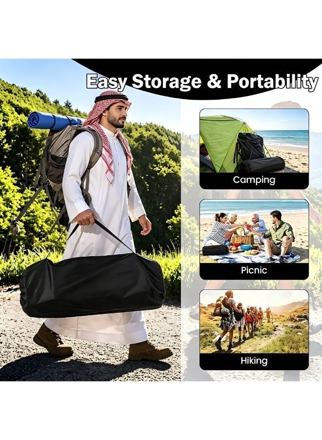 إينابايت طاولة ألومنيوم قابلة للطي من إيتابايت، طاولة قهوة محمولة شديدة التحمل بتصميم رول البيض مع حقيبة حمل، تجميع بدون أدوات للشرفة، غرفة المعيشة الداخلية، شواء الباحات وتناول الطعام في الفناء الخلفي (أسود) - Image 5