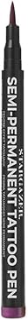 Stargazer SemiPermanent Vegan Tattoo Pen 7 Up To 24 Hour Strong Purple Colour For Skin Art With A Fine Line Nib - Image 1