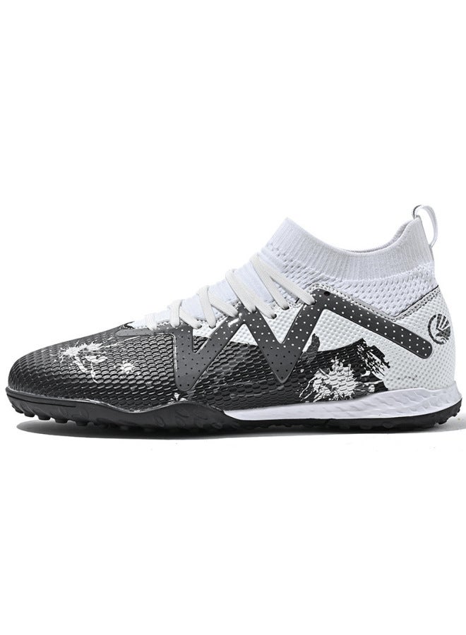 Broken Nails black Football Shoes Boys And Girls Children High Top Broken Nails Youth Sports Tf Training Football Shoes