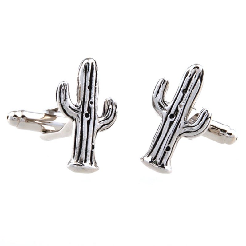 MRCUFF Cactus Pair Cufflinks in a Presentation Gift Box & Polishing Cloth - Image 3