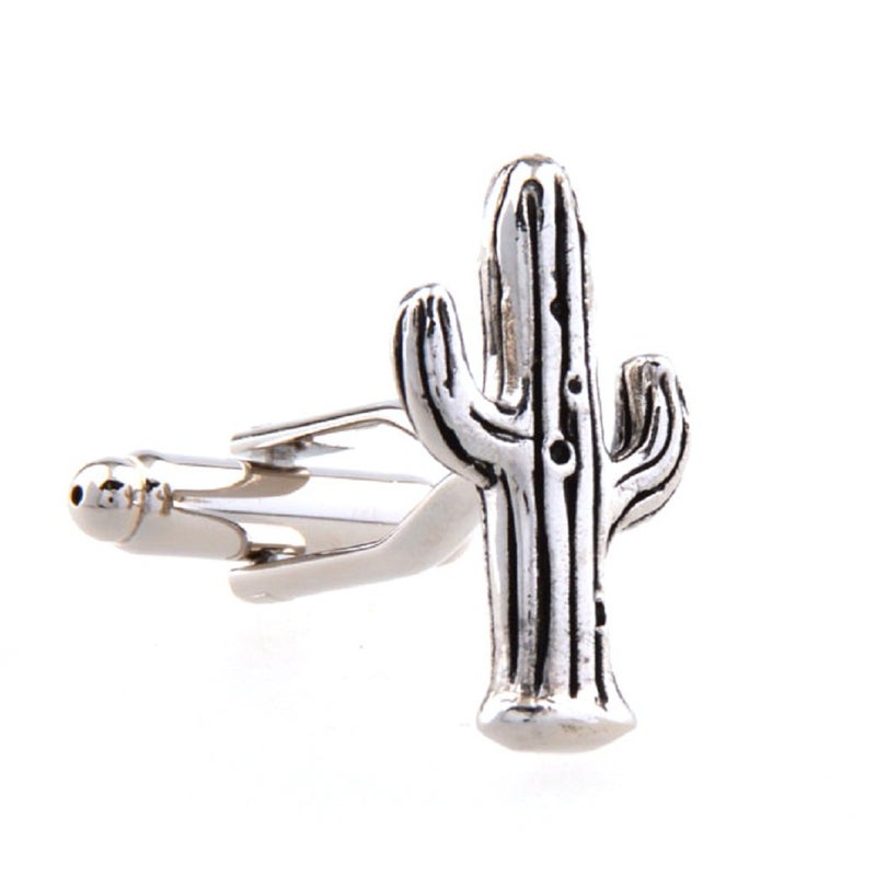 MRCUFF Cactus Pair Cufflinks in a Presentation Gift Box & Polishing Cloth - Image 1