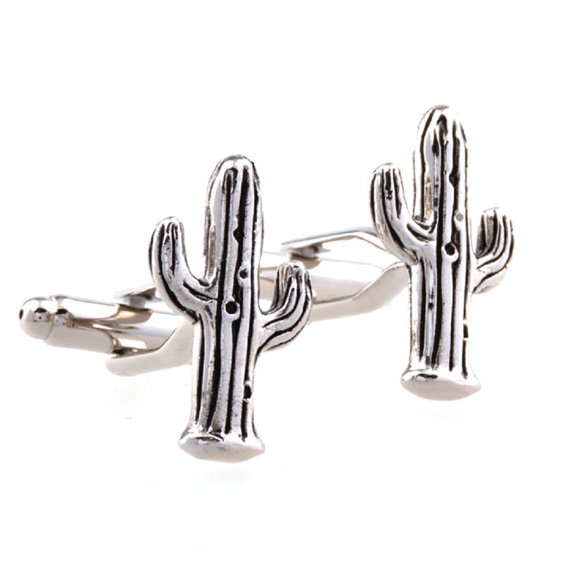 MRCUFF Cactus Pair Cufflinks in a Presentation Gift Box & Polishing Cloth - Image 2