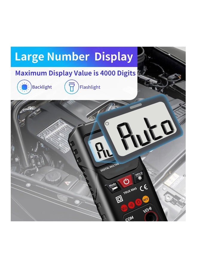 Digital Multimeter, 4000 Counts, Smart Measurement, Auto-Ranging Voltmeter, Voltage Tester with Non-Contact Voltage Function, Measures AC/DC Voltage, Resistance, Continuity for Car Home Appliances  - Image 4