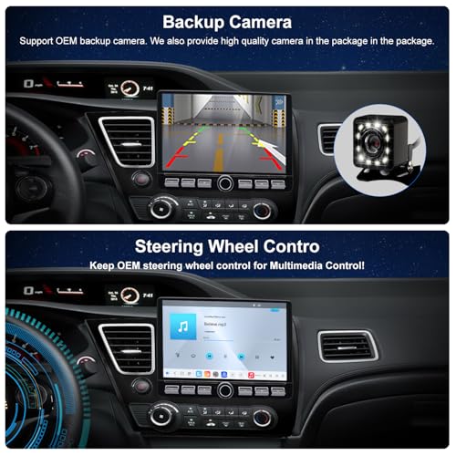 Fuosuc 4G LTE QLED Radio for Honda Civic 2013 2014 2015 Upgrade,8-Core CPU Touch Screen Stereo,Wireless CarPlay & Android Auto,Free Camera - Image 5