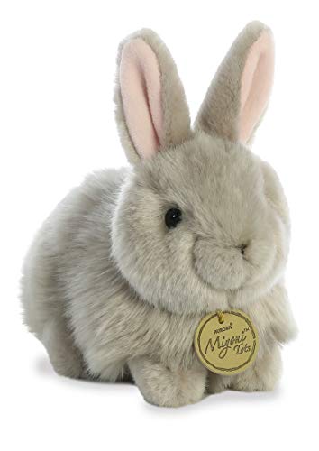Aurora® Realistic Miyoni® Angora Bunny Grey Stuffed Animal - Lifelike Detail - Cherished Companionship - Gray 7.5 Inches - Image 5