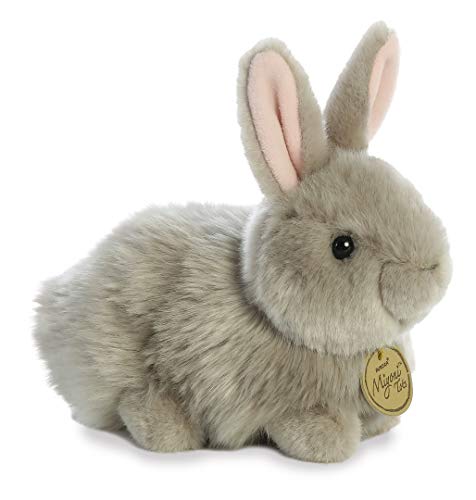 Aurora® Realistic Miyoni® Angora Bunny Grey Stuffed Animal - Lifelike Detail - Cherished Companionship - Gray 7.5 Inches - Image 2