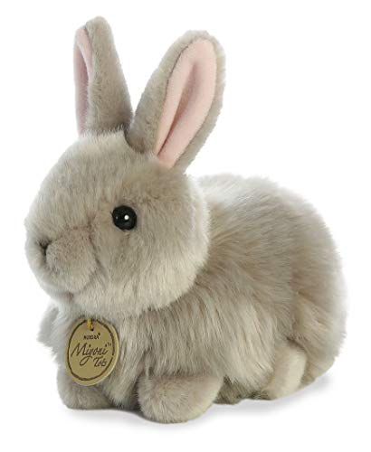 Aurora® Realistic Miyoni® Angora Bunny Grey Stuffed Animal - Lifelike Detail - Cherished Companionship - Gray 7.5 Inches - Image 3