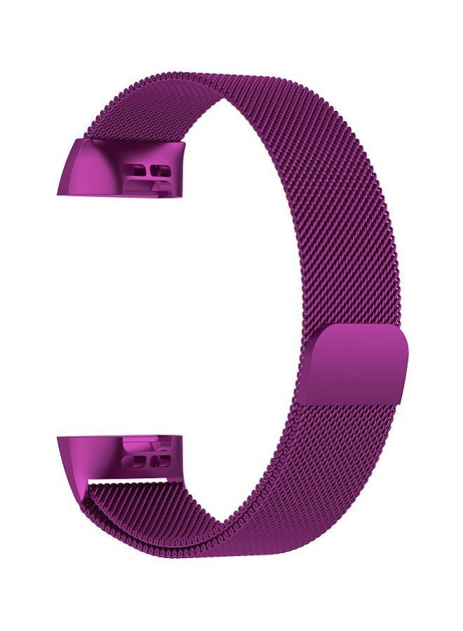 NIBEMINENT Replacement Strap For Fitbit Charge 3 Dark Purple  - Image 2