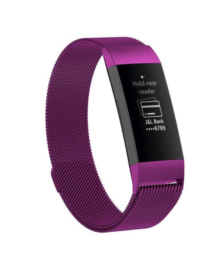 NIBEMINENT Replacement Strap For Fitbit Charge 3 Dark Purple  - Image 3