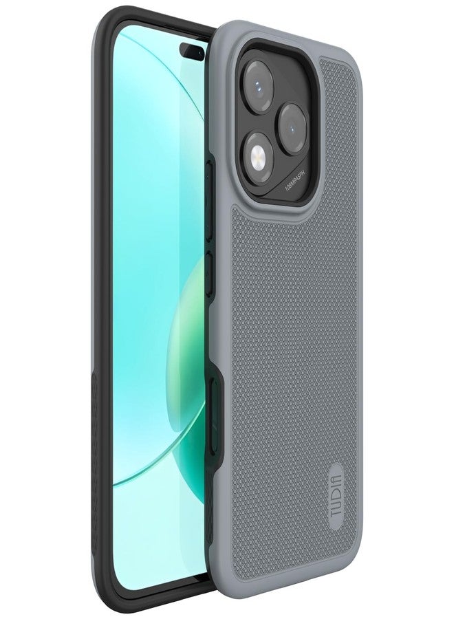 توديا جراب TUDIA DualShield Grip مصمم لهاتف Honor 400 Lite (2025)، [MergeGrip] غطاء حماية للهاتف مقاوم للصدمات ذو طبقتين من الدرجة العسكرية، نحيف ومتين وعالي التحمل (رمادي) - Image 1