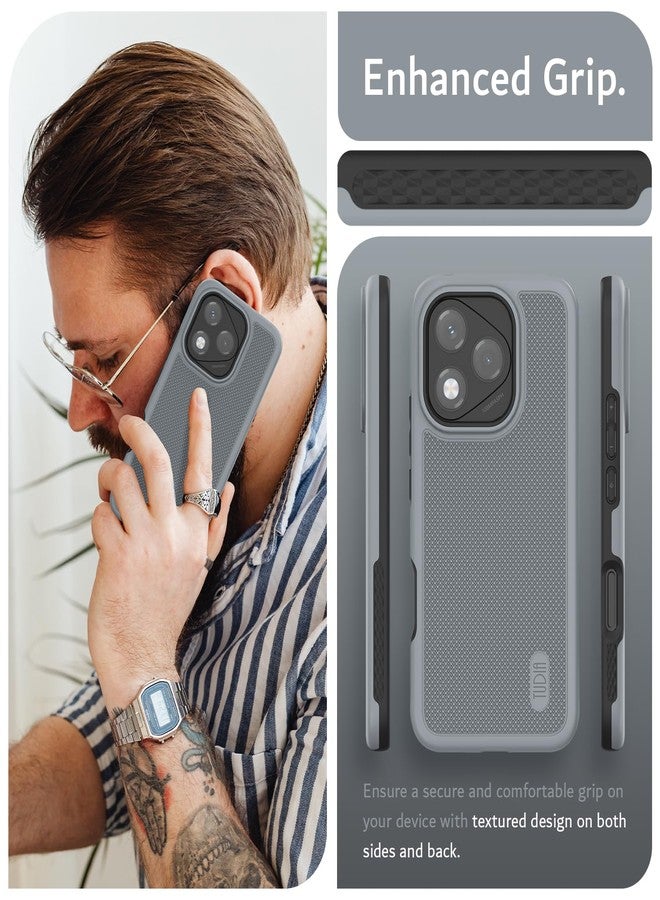 توديا جراب TUDIA DualShield Grip مصمم لهاتف Honor 400 Lite (2025)، [MergeGrip] غطاء حماية للهاتف مقاوم للصدمات ذو طبقتين من الدرجة العسكرية، نحيف ومتين وعالي التحمل (رمادي) - Image 3