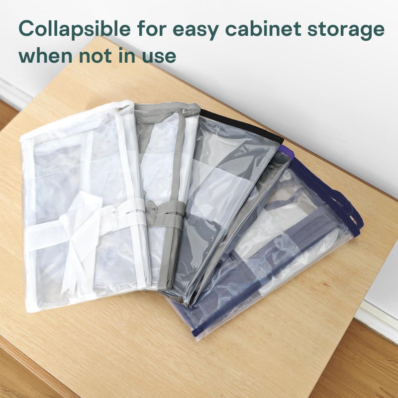 Hopack 5PACK Clear Zippered Storage Bag for Clothes, 22L Clear Storage Bags, and Blanket Storage Bags for Bedding, Blankets, Comforters, Clothing, Books, DVD & CD (White) - Image 4